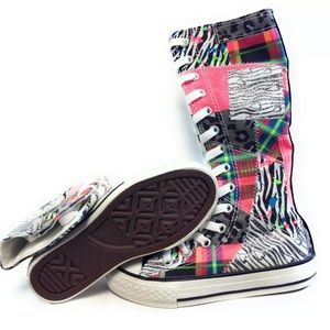 Juniors size 2 Knee/Thigh high Converse Chuck Taylor Discontinued Patchwork.
